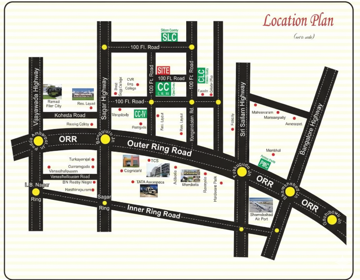 Cyber County Hmdavillaplots, cyber county-v, location map
